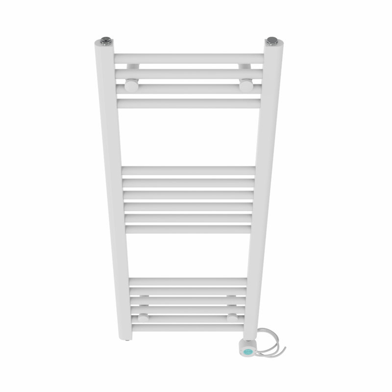 Arvonio Straight Towel Rail Heated Towel Rails, White, 100cm H x 40cm W x 3cm D