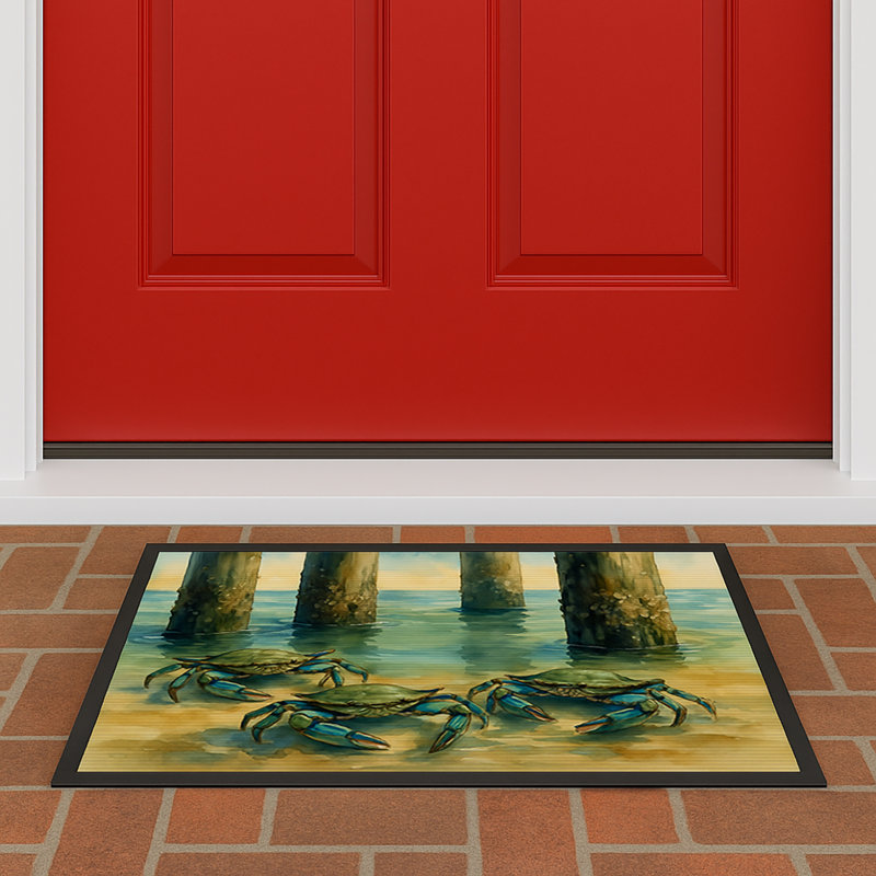 Crabs under the pier Doormat, 24" W x 36" L