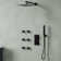 SmartTempFlow LCD Digital Shower System with Handheld Spray,12" Rainfall Shower Head  with Body Jet And Valve