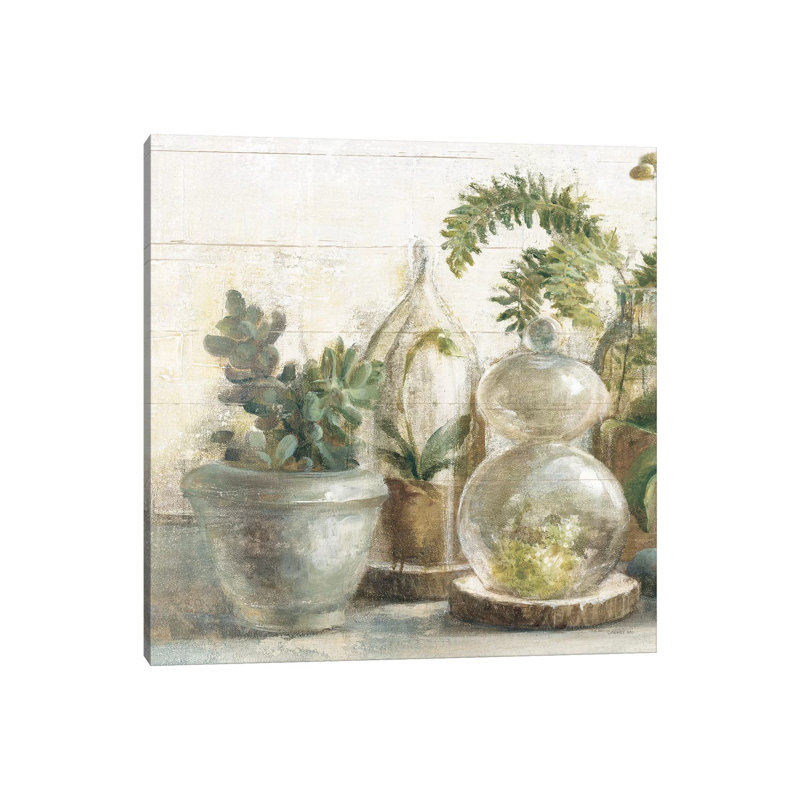 Greenhouse Orchids On Shiplap II by Danhui Nai - Wrapped Canvas Painting, 93.98 cm H x 93.98 cm W x 3.175 cm D