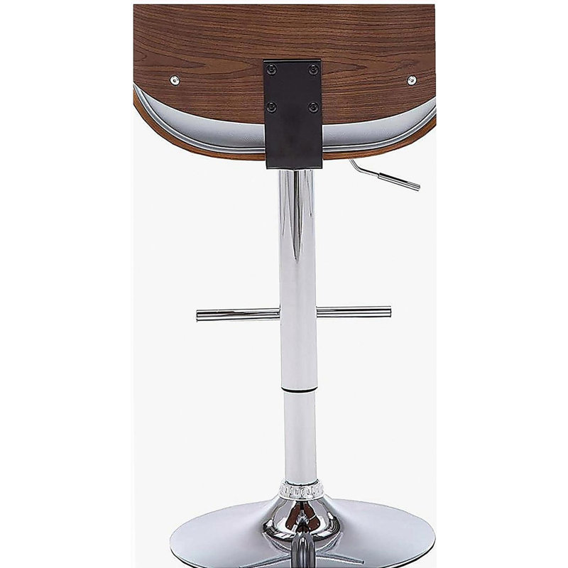 Tabouret de bar rotatif à hauteur réglable avec siège et dossier courbés Modern, Gris