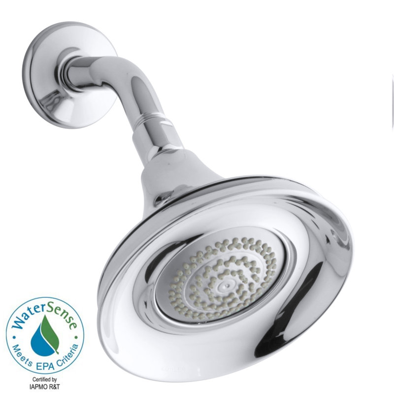 Forte 1.75 GPM Massage/Jet Fixed Shower Head, Chrome poli