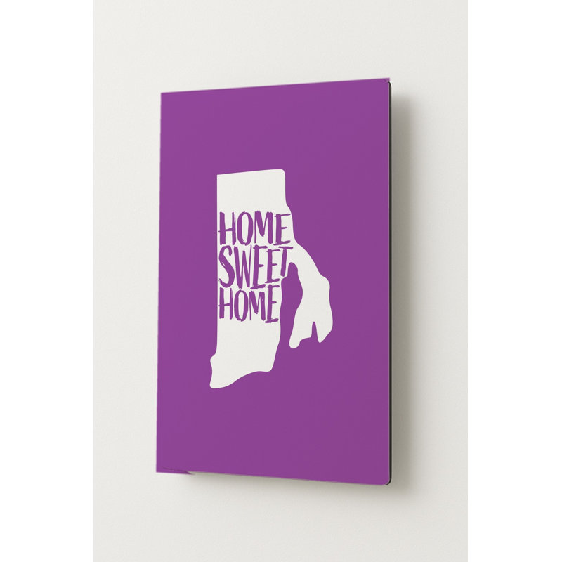DOUX FOYER — Silhouette de l'État du Rhode Island — Portrait mural en métal, H 14 po x l 11 po