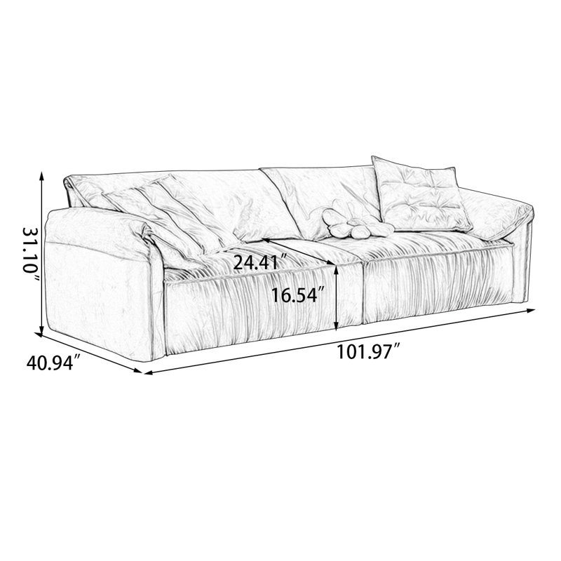 Coussin de canapé modulaire bleu en polyester, Bleu