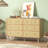 6 - Drawer Dresser, Rattan Chest of Drawer for Bedroom