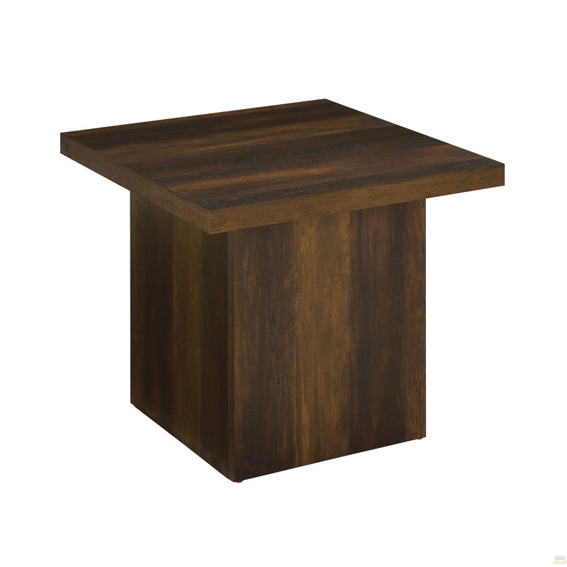 Table de bout carrée en bois d'ingénierie, Marron foncé