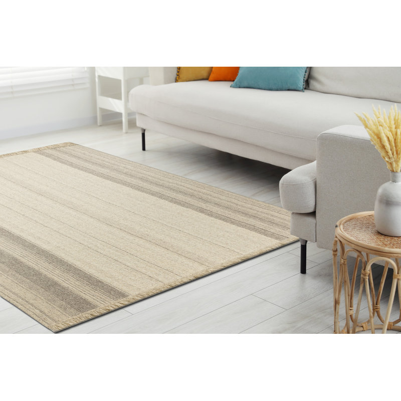 Pesek Striped Wool Flatweave Area Rug, Rectangular 200 x 300 cm