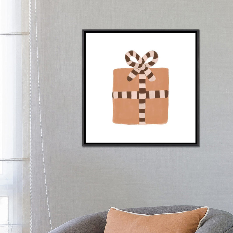 Cadeau de Noël par Orara studio-reproduction d’art, H 26 po x l 26 po x P 1,5 po, Toile avec cadre noir patiné, Pas de tapis