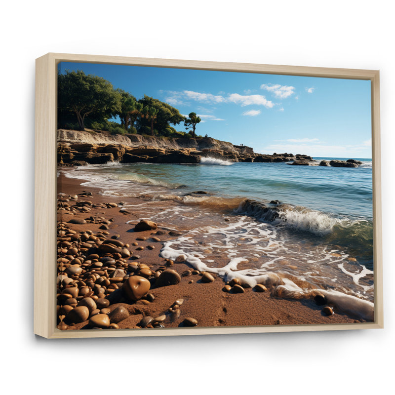 Benoist Rocky Beach Serene Seascapes, H 16 po x l 32 po x P 1 po, Cadre naturel flottant