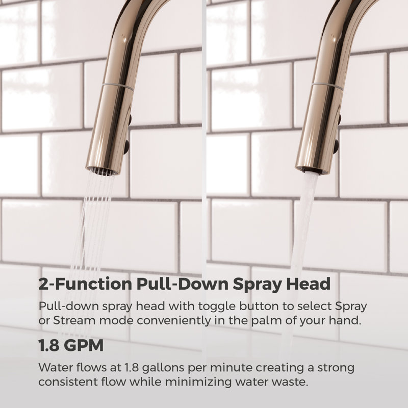 Brislin Pull-Down Kitchen Faucet in Polished NIckel, Polished Nickel