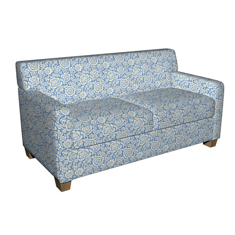 Tissu matelassé floral, Bleu 1