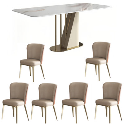 Modern Simple Rectangular Household Dining Table Rectangular 62.99'' L x 31.49'' W Dining Set