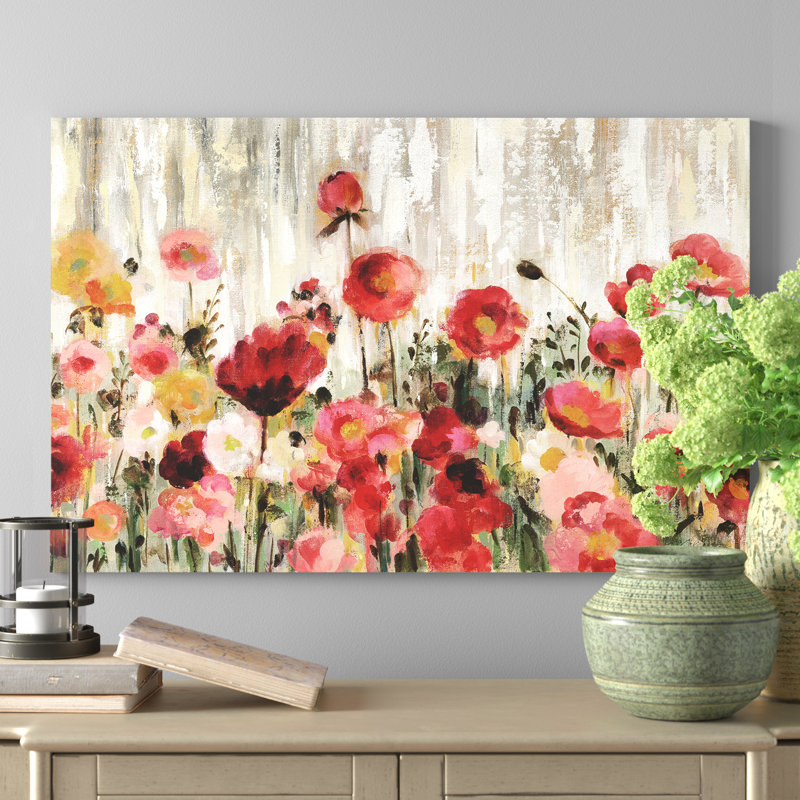 Sprinkled Flowers by Silvia Vassileva - Wrapped Canvas Painting, 101.6 cm H x 66.04 cm W x 1.91 cm D