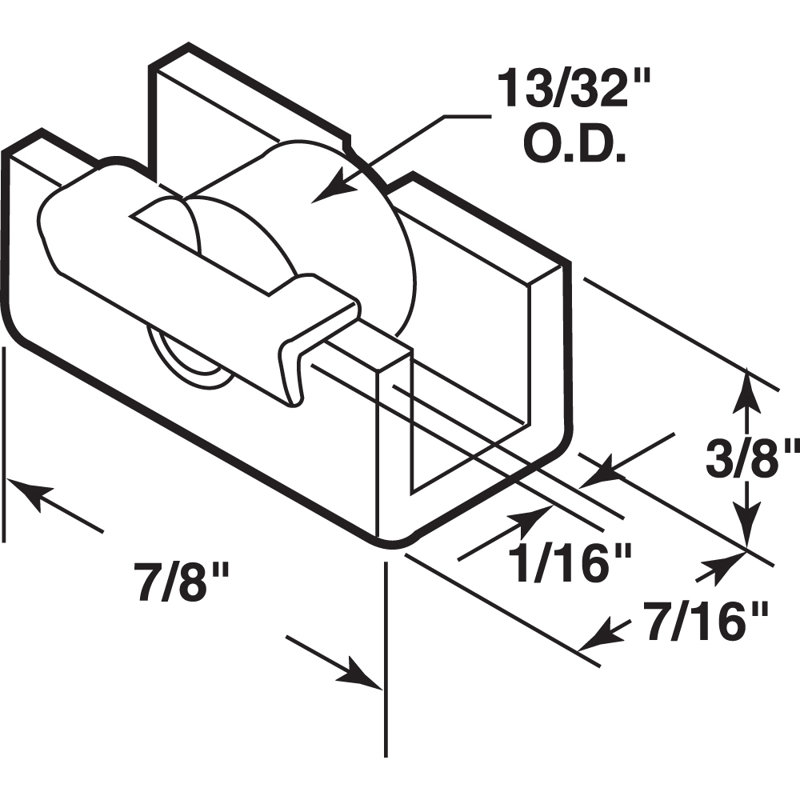 Prime-Line 13/32 in. Flat-Edge Nylon Roller Assemblies, Rolleze