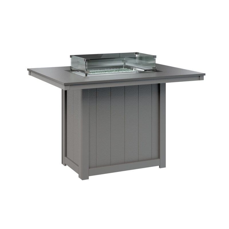 Foyer de table berlinois Donoma, Plateau martelé en acier inoxydable avec base gri, H 36 po x l 41 po x P 54 po