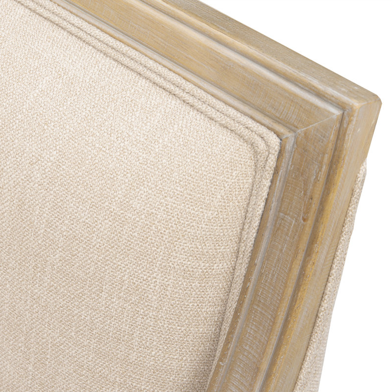 10 " H Upholstered Solid Wood Armchair, Linen