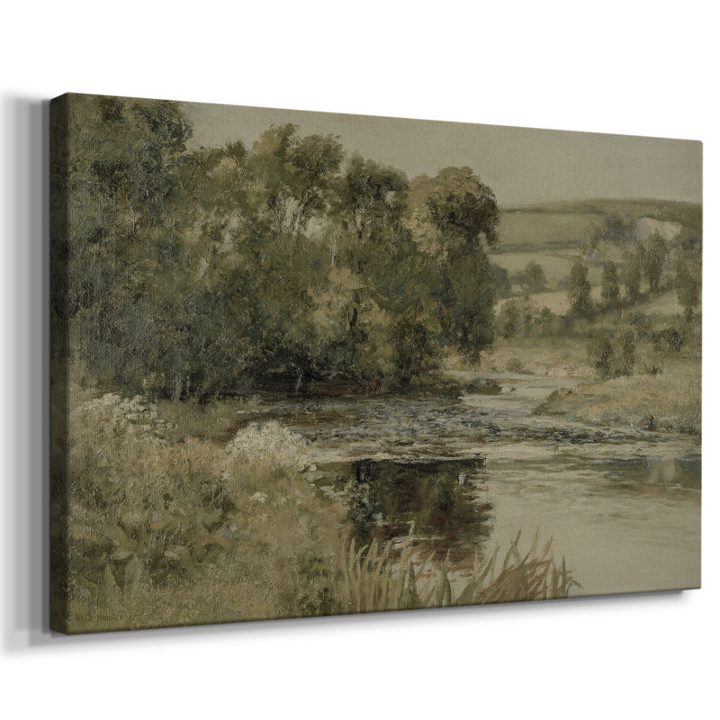 Paysage rétro - DCCCLxxx, H 9 po x l 13 po x P 1,5 po, Toile tendue