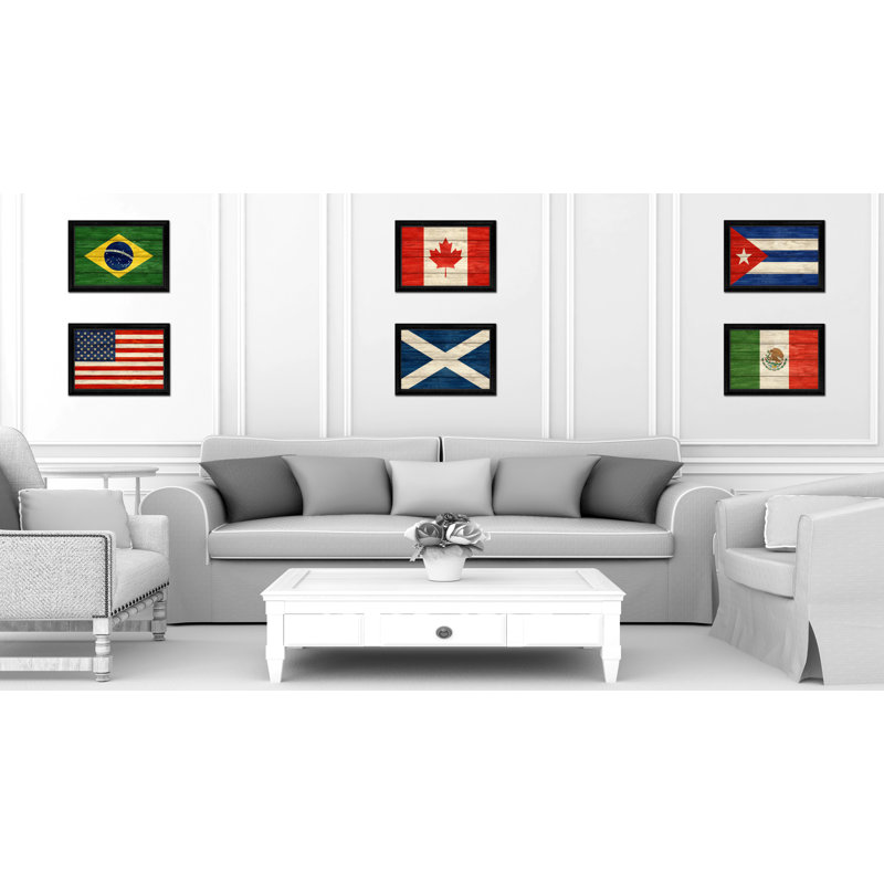 «Écosse Country Flag», peinture sur toile encadrée, H 21 po x l 30 po x P 1 po, Encadrement noir