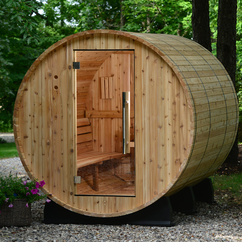 Almost Heaven Saunas Princeton 6 - Person Indoor / Outdoor Traditional Steam Sauna in Cedar, No Window