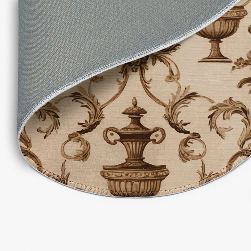 Tapis d'intérieur et d'extérieur brun français, Rond 5 pi