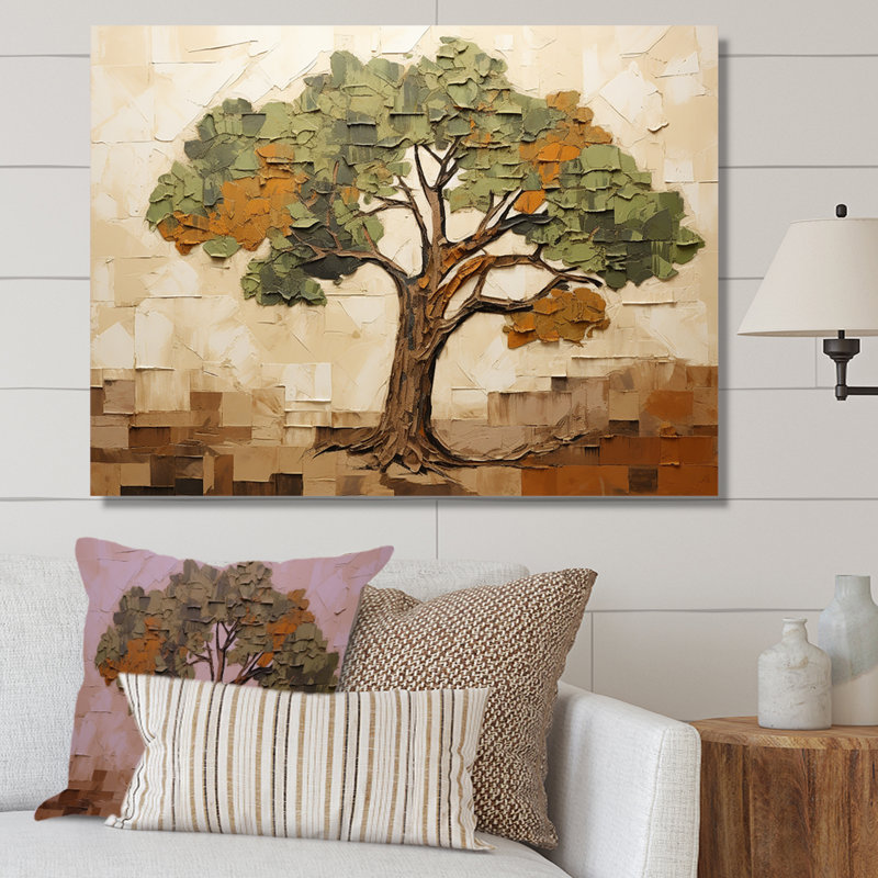 Arbre vert majestueux vert Baobab II - arbre africain, art mural, Toile tendue, H 16 po x l 32 po x P 1 po