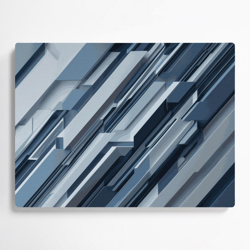Geometric Abstraction 32 Gray Metal Wall Art, 11" H x 14" W