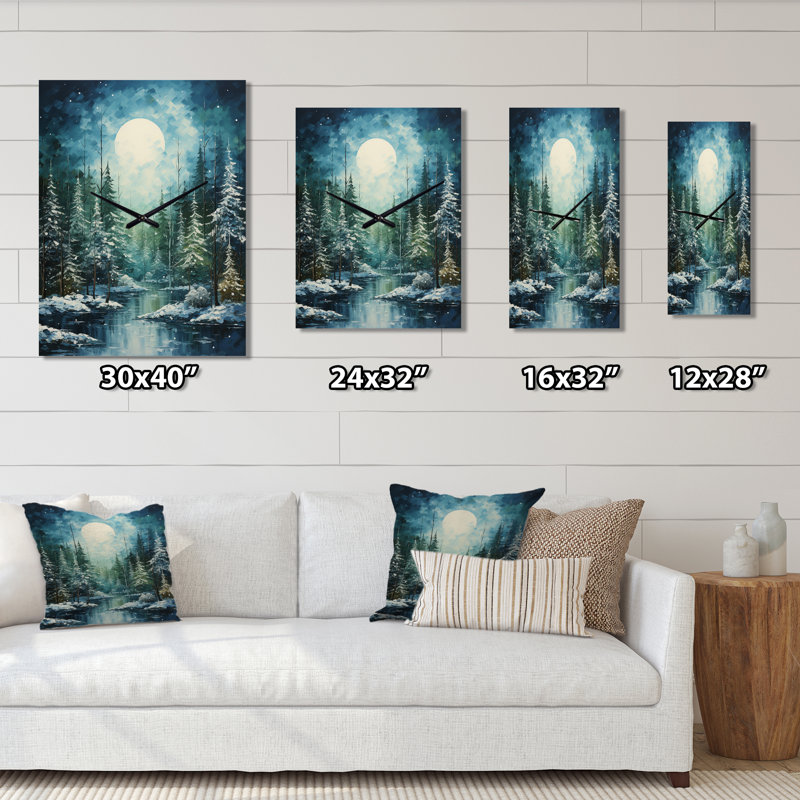 Horloge murale Winter Snowy Evergreen II - Paysages, Petit