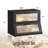 Bamboo Bread Box For Kitchen Counter,Large Capacity Bread Storage Bin,Bread Container With Acrylic Wavy Door Panel (Black, Medium)