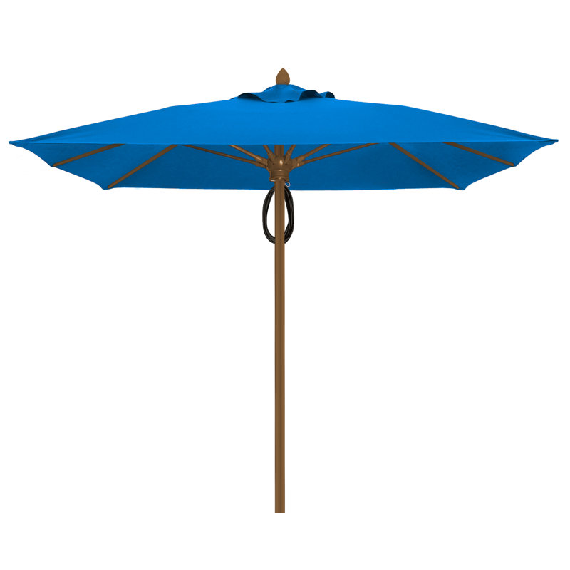 Parasol de marché carré 7,5 pi Prestige, Bronze champagne, Bleu pacifique