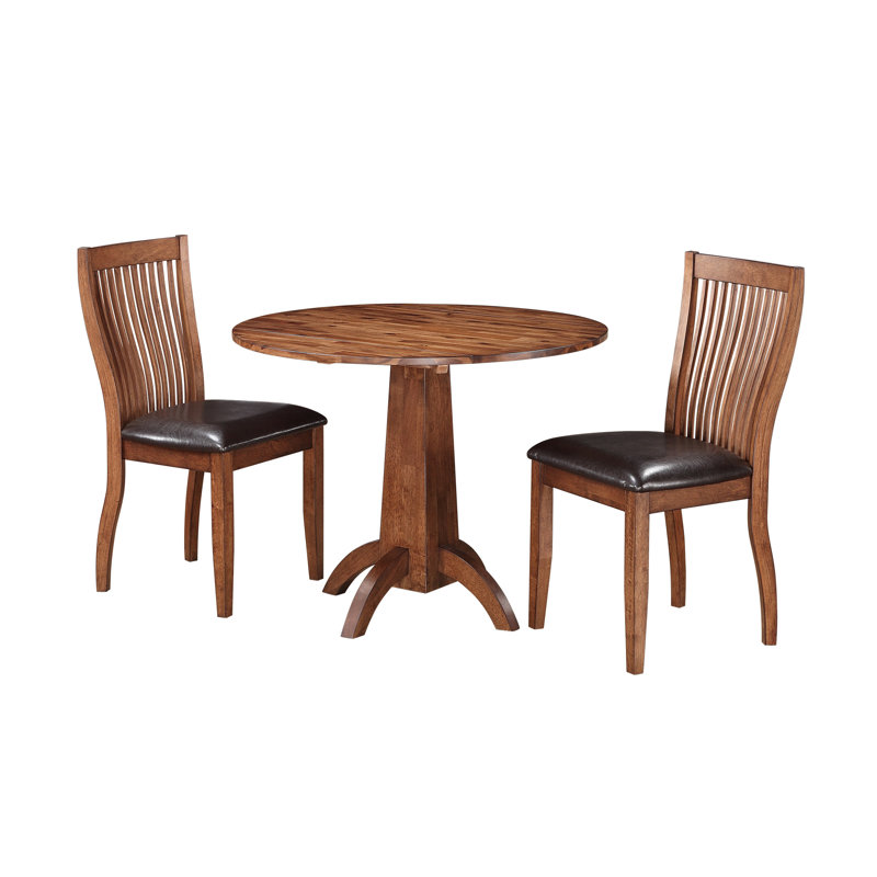 Ensemble de salle à manger en bois massif 3 pièces Jeovana