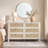 Pomodoro 51" W Rattan 6-Drawer Dresser With Golden Handles — Coastal Boho Bedroom Storage Chest-1121353963