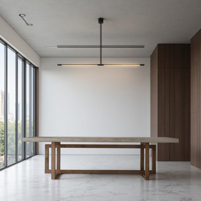 Retro Cement Gray Solid Wood Conference Table by Latitude Run