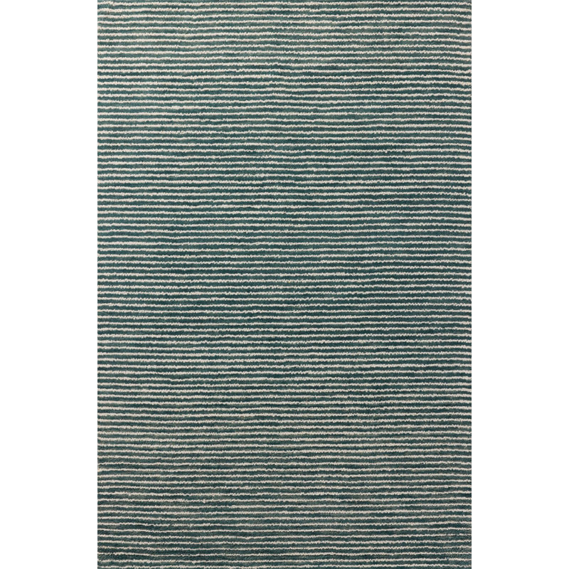 Ebern Designs Malpass Ocean / Ivory Area Rug, Round 7'9"