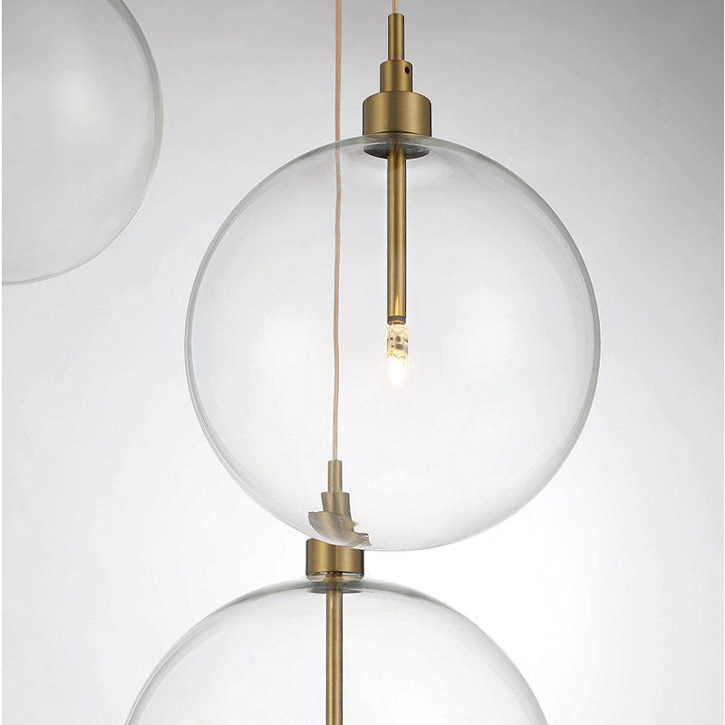 Jensi 5-Light Chandelier in Natural Brass, Natural Brass