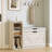 37.8" Shoe Storage Bench With Cushion, Flip-top Shoe Cabinet With Adjustable Shelves And Side Storage Compartment, Modern Narrow Shoe Organizer For Entryway-2061504521