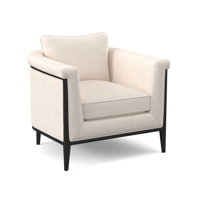 Chalice Upholstered Barrel Chair, Venice Ivory, Espresso