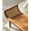 Banc vintage rétro en bois massif et rotin pour salon et chambre-280482354