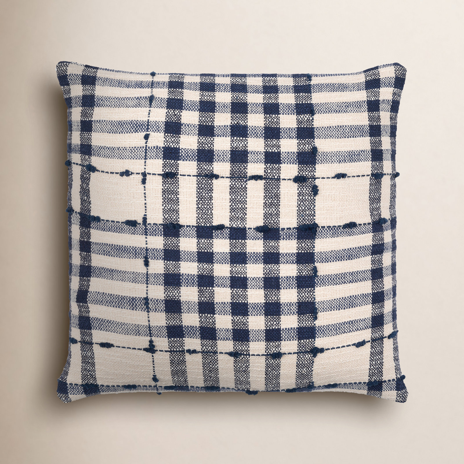 Marigold Plaid Cotton Throw Pillow, 18" x 18"