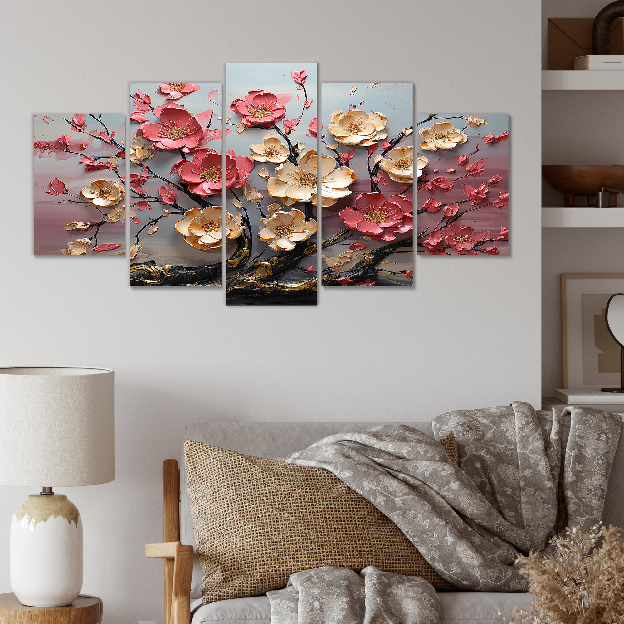Lark Manor™ Elegant Pink And White Orchid Floral Tree II - Abstract ...