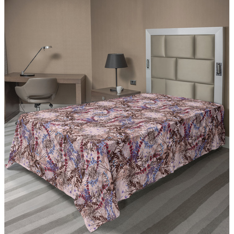 Ambesonne, drap plat floral pivoines, art botanique printanier