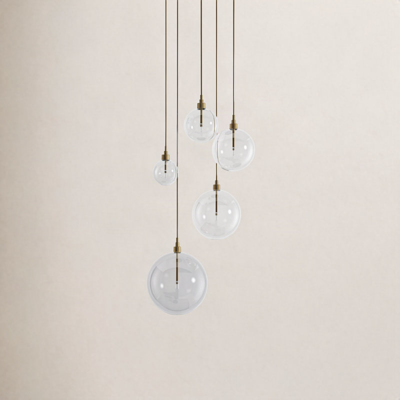 Jensi 5-Light Chandelier in Natural Brass, Natural Brass