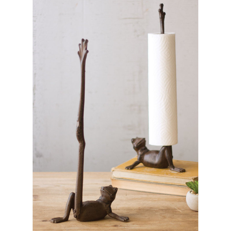  Porte-serviettes en papier Frog - comptoir en fonte de 16,5 po de hauteur, ensemble de 2