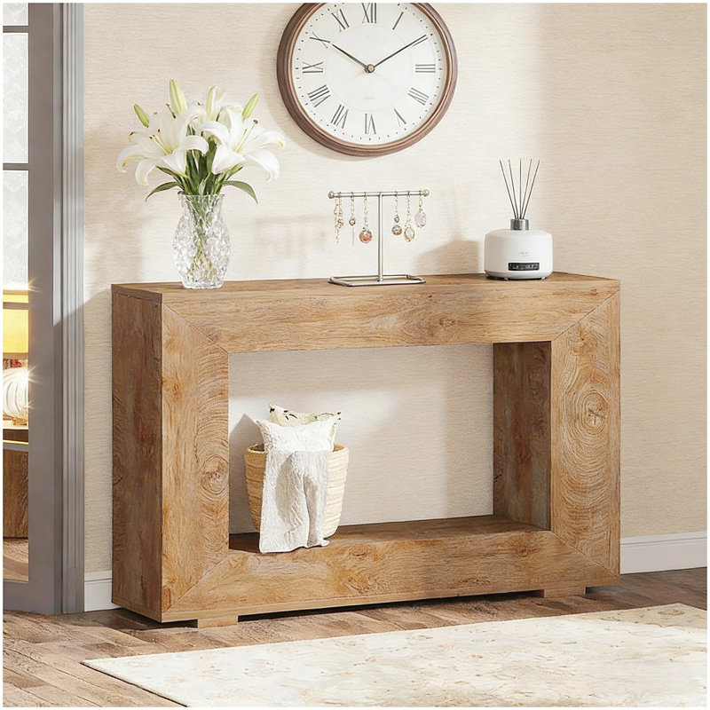 Console moderne, table d'appoint avec rangement, Bois