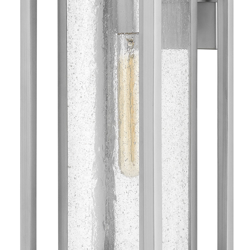 Gammett Outdoor Wall Mount Lantern with Anti-Fade Finish, 20" H x 7" W x 7" D, Satin Nickel