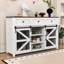 Buffet Modern Farmhouse avec porte de grange coulissante, tablettes réglables et tiroirs-811556312