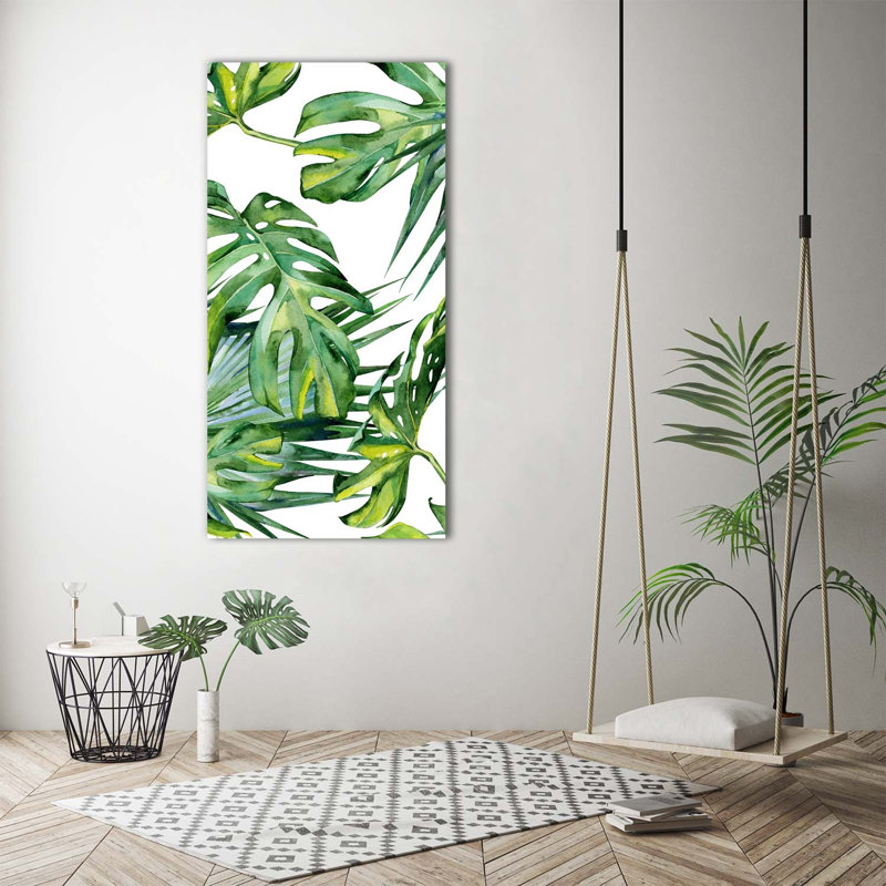 Tropical Leaves 1 Piece Wrapped Canvas Wall Art