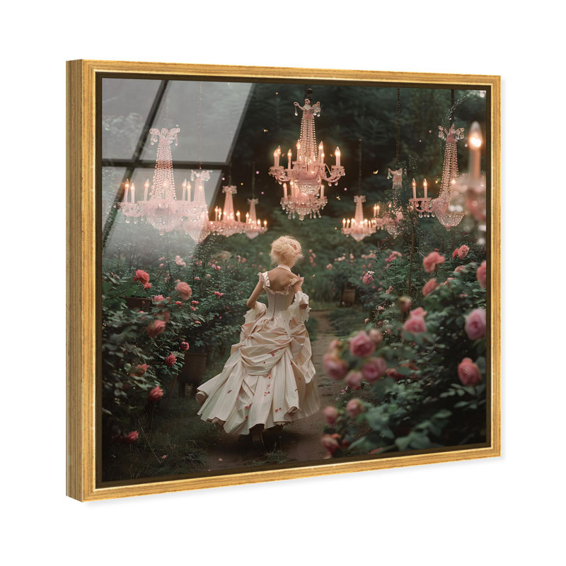 Oliver Gal Roses Floral Glam - Framed Acrylic Glass Wall Art, 30" H x 30" W, Gold