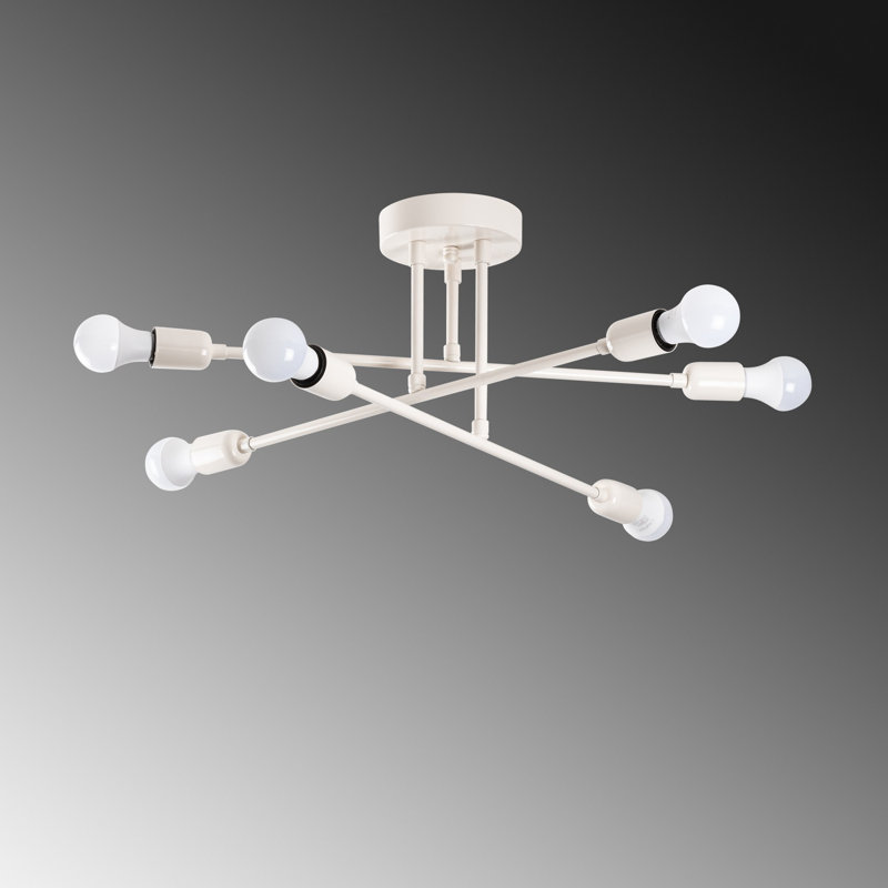 Lustre crème élégant, corps en fer, 25,2 x 25,2 x 11,8 pouces | Douille E27, 40 W maximum | Comprend les instructions d'installation | Parfait pour le salon, la salle à manger et les entrées | Conception IP20, élégante et durable