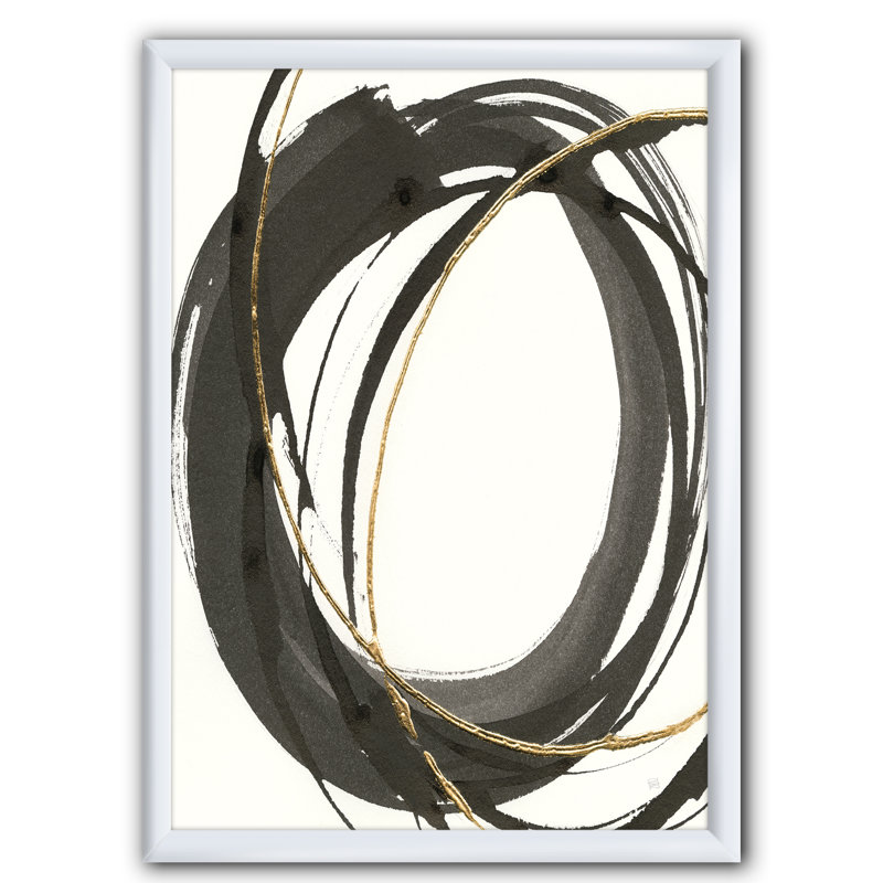 « gold glamour circle iv », reproduction d’image sur toile, H 40 po x l 30 po x P 1,5 po, Cadre blanc