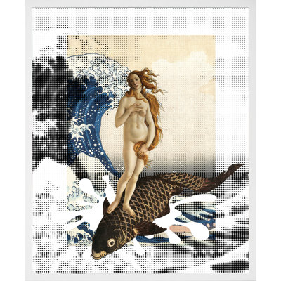 Venus Surfing by Young And Battaglia - Single Picture Frame Print on Canvas